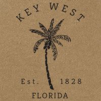 Retro Cool Key West Florida Palm Tree Novelty Cotton Canvas Backpack
