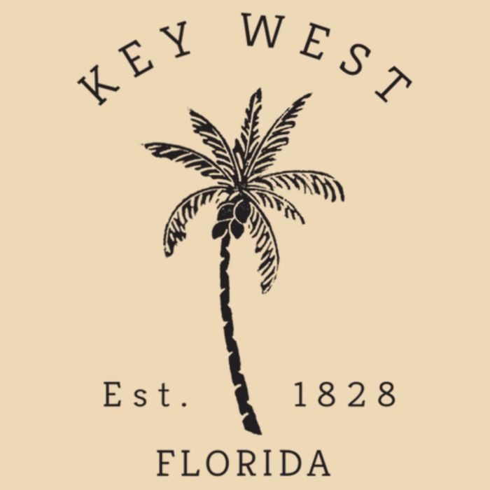 Retro Cool Key West Florida Palm Tree Novelty Drawstring Bag