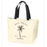 Retro Cool Key West Florida Palm Tree Novelty Zip Tote Bag