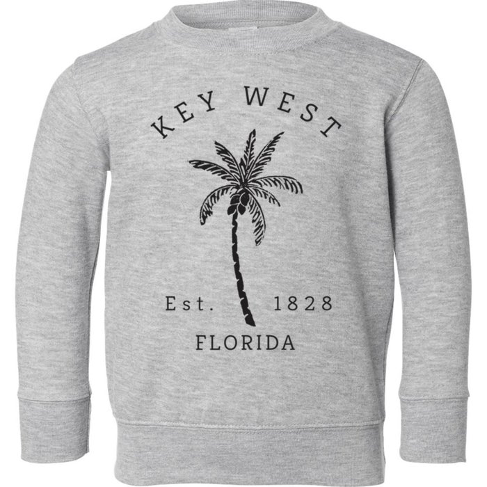 Retro Cool Key West Florida Palm Tree Novelty Toddler Sweatshirt