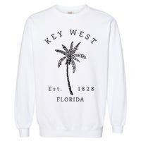 Retro Cool Key West Florida Palm Tree Novelty Garment-Dyed Sweatshirt