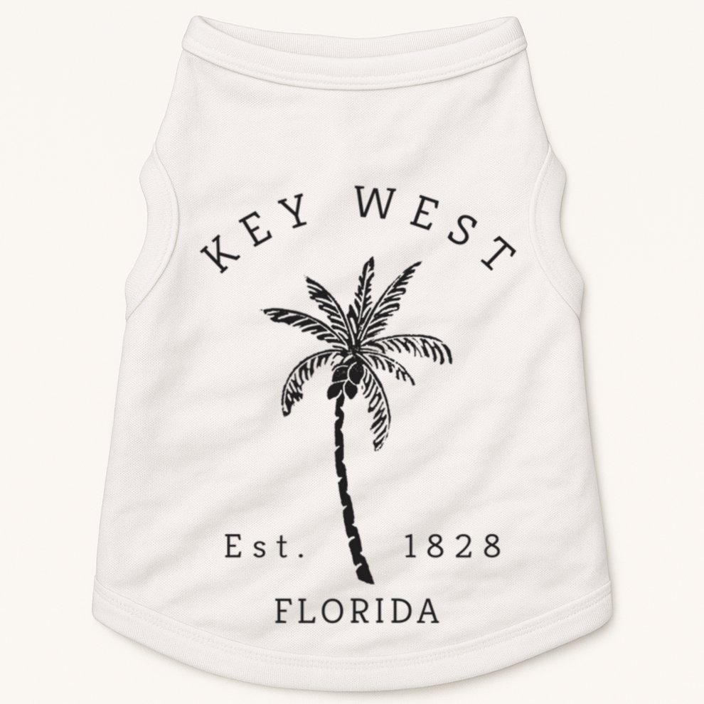 Retro Cool Key West Florida Palm Tree Novelty Doggie Tank