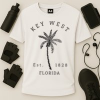 Retro Cool Key West Florida Palm Tree Novelty Performance Shirt