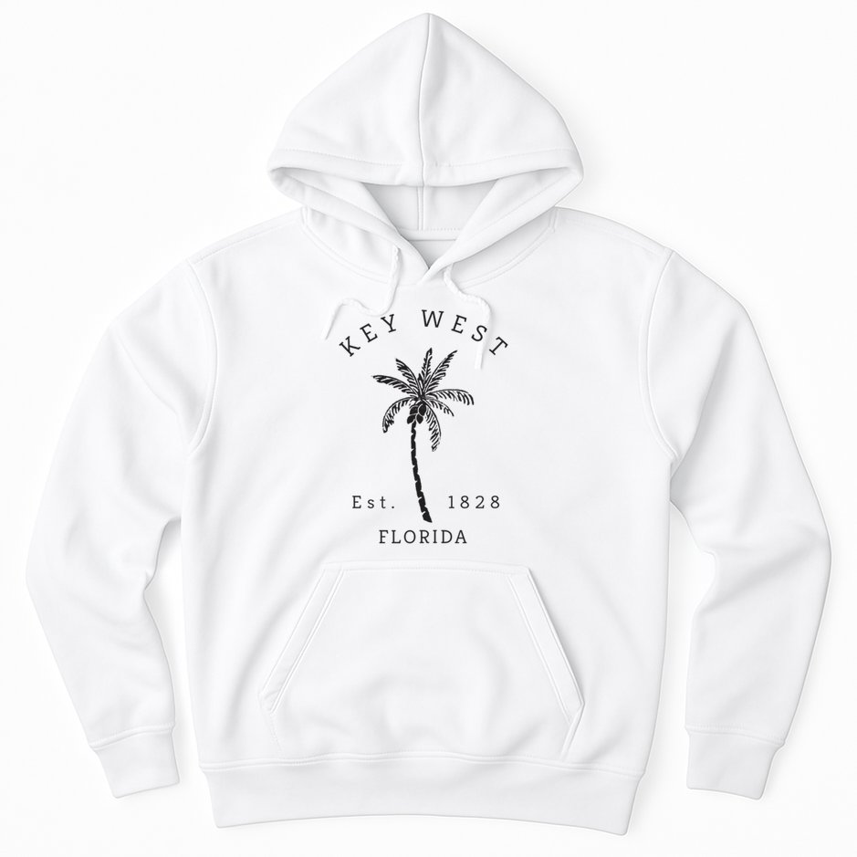 Retro Cool Key West Florida Palm Tree Novelty Hoodie