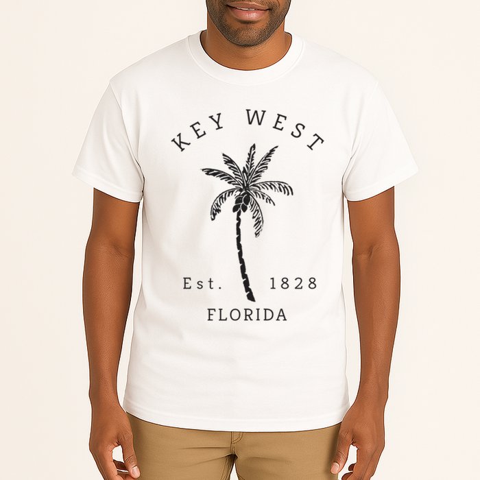 Retro Cool Key West Florida Palm Tree Novelty Tall T-Shirt