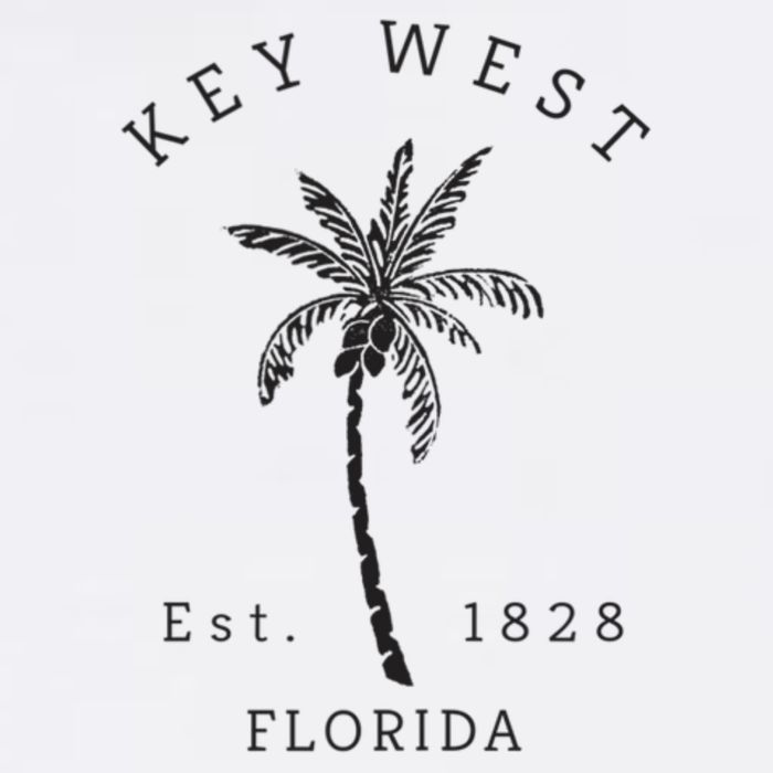 Retro Cool Key West Florida Palm Tree Novelty Tall T-Shirt
