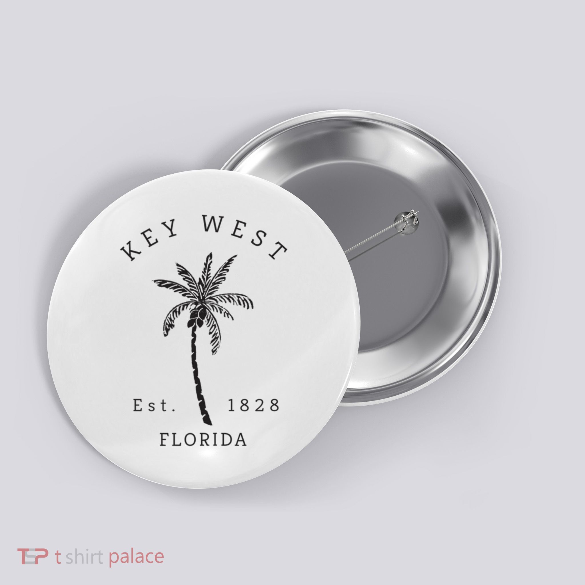 Retro Cool Key West Florida Palm Tree Novelty Button