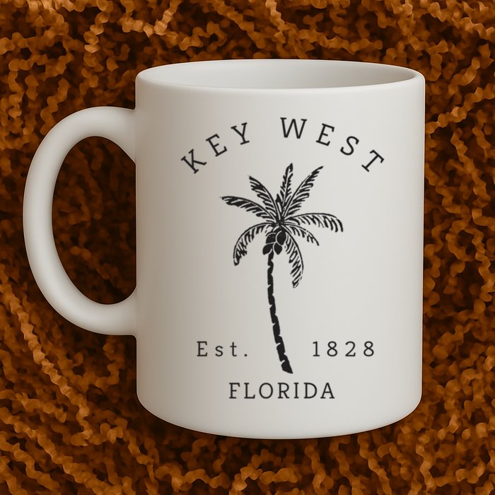 Retro Cool Key West Florida Palm Tree Novelty Mug