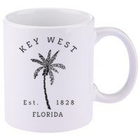 Retro Cool Key West Florida Palm Tree Novelty 11oz C Handle Ceramic Mug