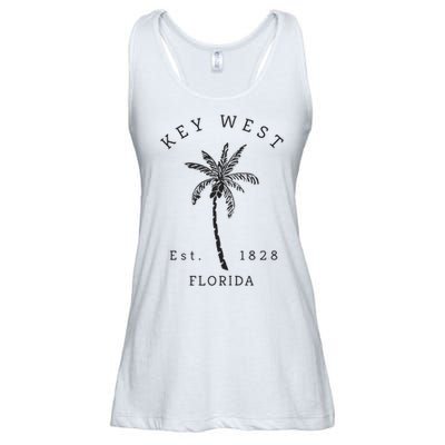 Retro Cool Key West Florida Palm Tree Novelty Ladies Essential Flowy Tank