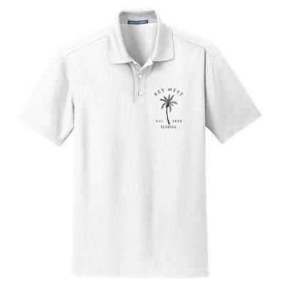 Retro Cool Key West Florida Palm Tree Novelty Dry Zone Grid Polo