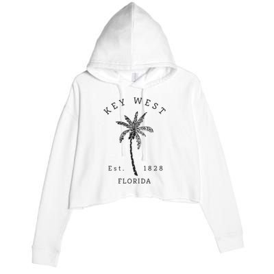 Retro Cool Key West Florida Palm Tree Novelty Crop Fleece Hoodie