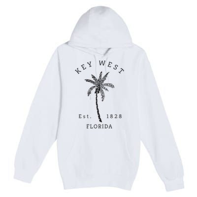 Retro Cool Key West Florida Palm Tree Novelty Premium Pullover Hoodie