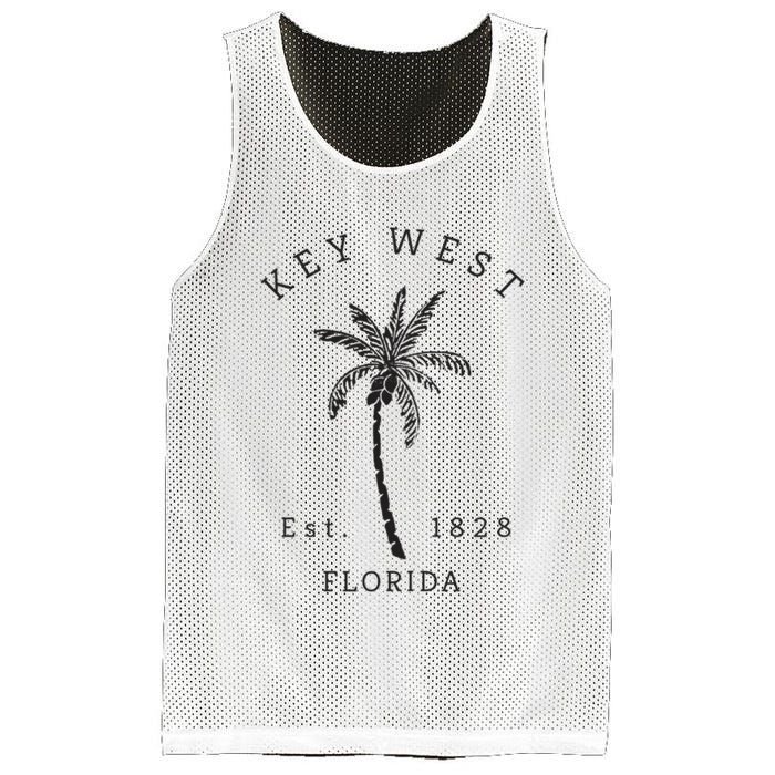 Retro Cool Key West Florida Palm Tree Novelty Mesh Reversible Basketball Jersey Tank