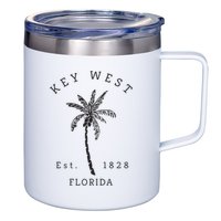 Retro Cool Key West Florida Palm Tree Novelty 12oz Stainless Steel Coffee Mug