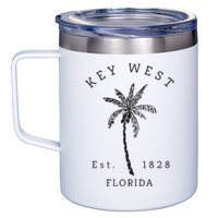 Retro Cool Key West Florida Palm Tree Novelty 12oz Stainless Steel Coffee Mug