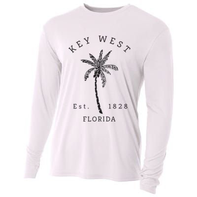 Retro Cool Key West Florida Palm Tree Novelty Cooling Performance Long Sleeve Crew