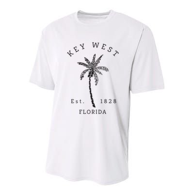 Retro Cool Key West Florida Palm Tree Novelty Youth Performance Sprint T-Shirt