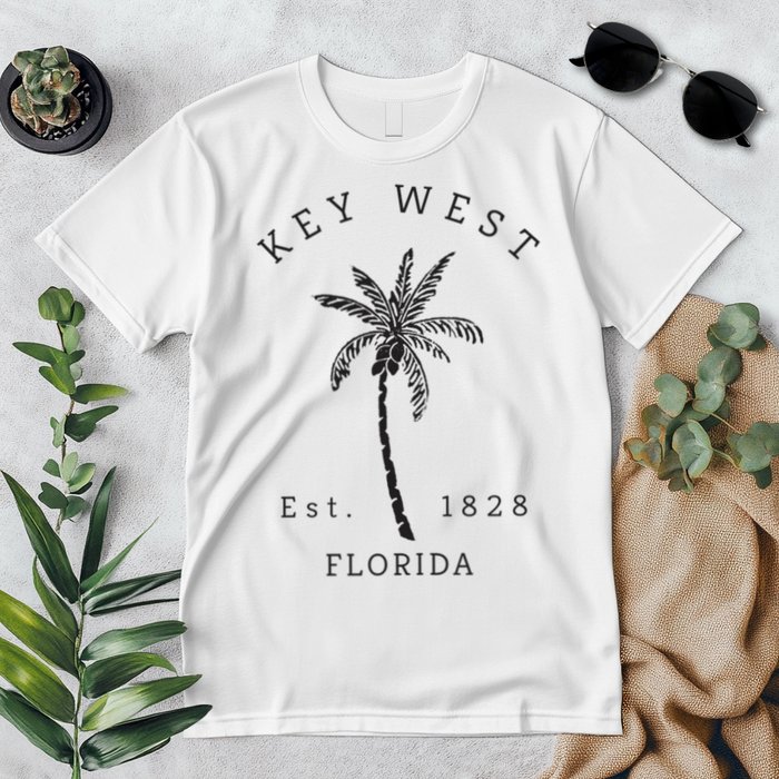 Retro Cool Key West Florida Palm Tree Novelty Premium T-Shirt
