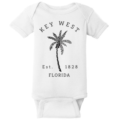Retro Cool Key West Florida Palm Tree Novelty Baby Bodysuit