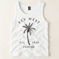 Retro Cool Key West Florida Palm Tree Novelty Tank Top