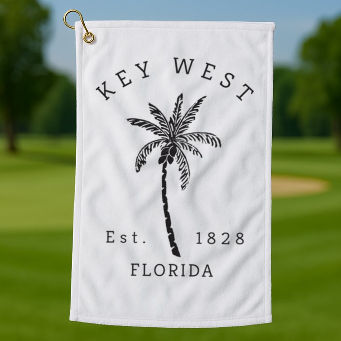 Retro Cool Key West Florida Palm Tree Novelty Golf Towel