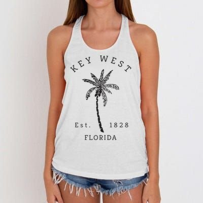 Retro Cool Key West Florida Palm Tree Novelty Women's Knotted Racerback Tank