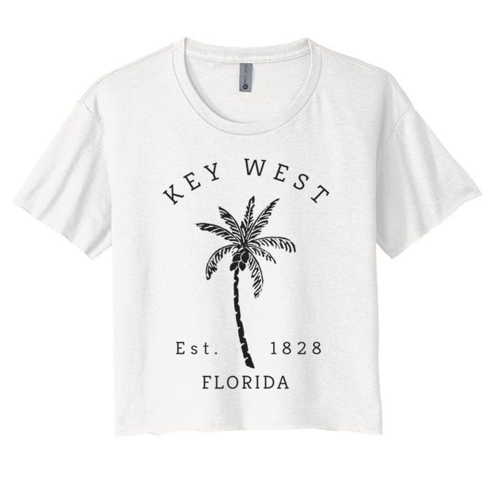Retro Cool Key West Florida Palm Tree Novelty Crop Top