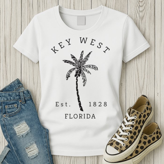 Retro Cool Key West Florida Palm Tree Novelty Womens T-Shirt