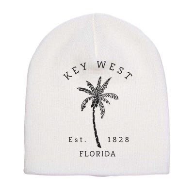 Retro Cool Key West Florida Palm Tree Novelty Short Acrylic Beanie