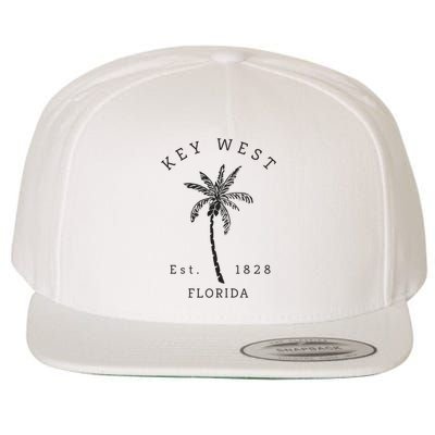 Retro Cool Key West Florida Palm Tree Novelty Wool Snapback Cap