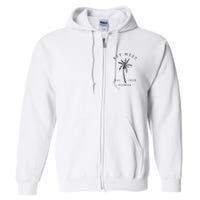Retro Cool Key West Florida Palm Tree Novelty Full Zip Hoodie