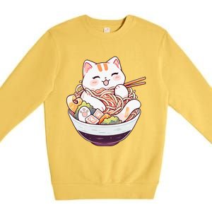 Ra Cat Kawaii Neko Cute Anime Premium Crewneck Sweatshirt