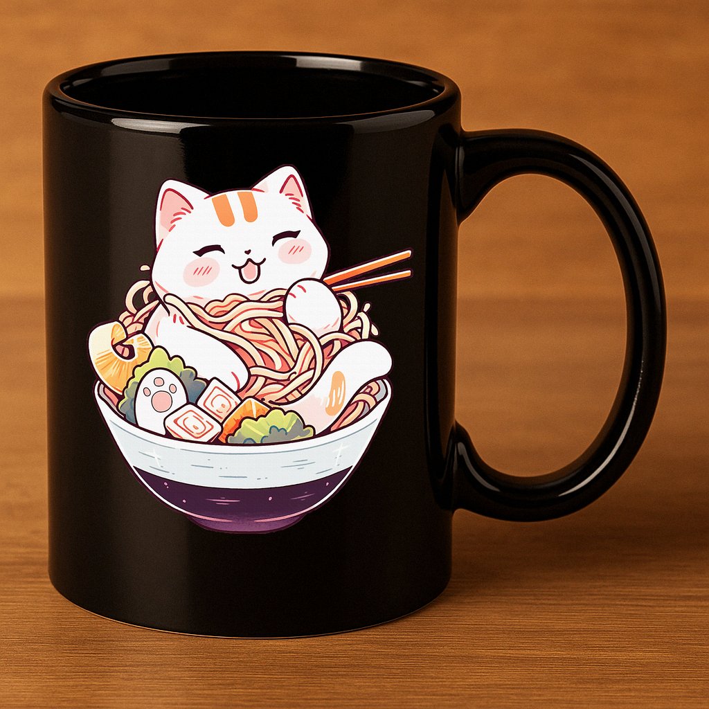 Ra Cat Kawaii Neko Cute Anime 11oz C Handle Ceramic Mug
