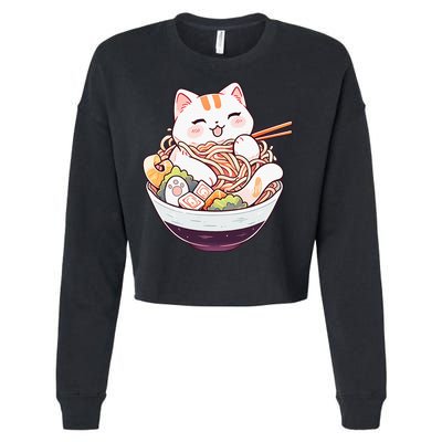 Ra Cat Kawaii Neko Cute Anime Cropped Pullover Crew