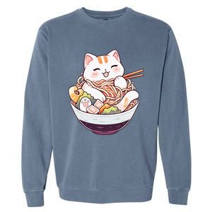 Ra Cat Kawaii Neko Cute Anime Garment-Dyed Sweatshirt