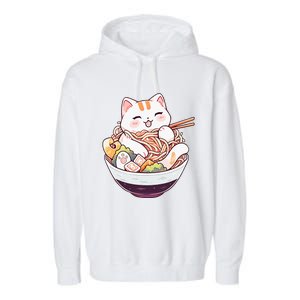 Ra Cat Kawaii Neko Cute Anime Garment-Dyed Fleece Hoodie