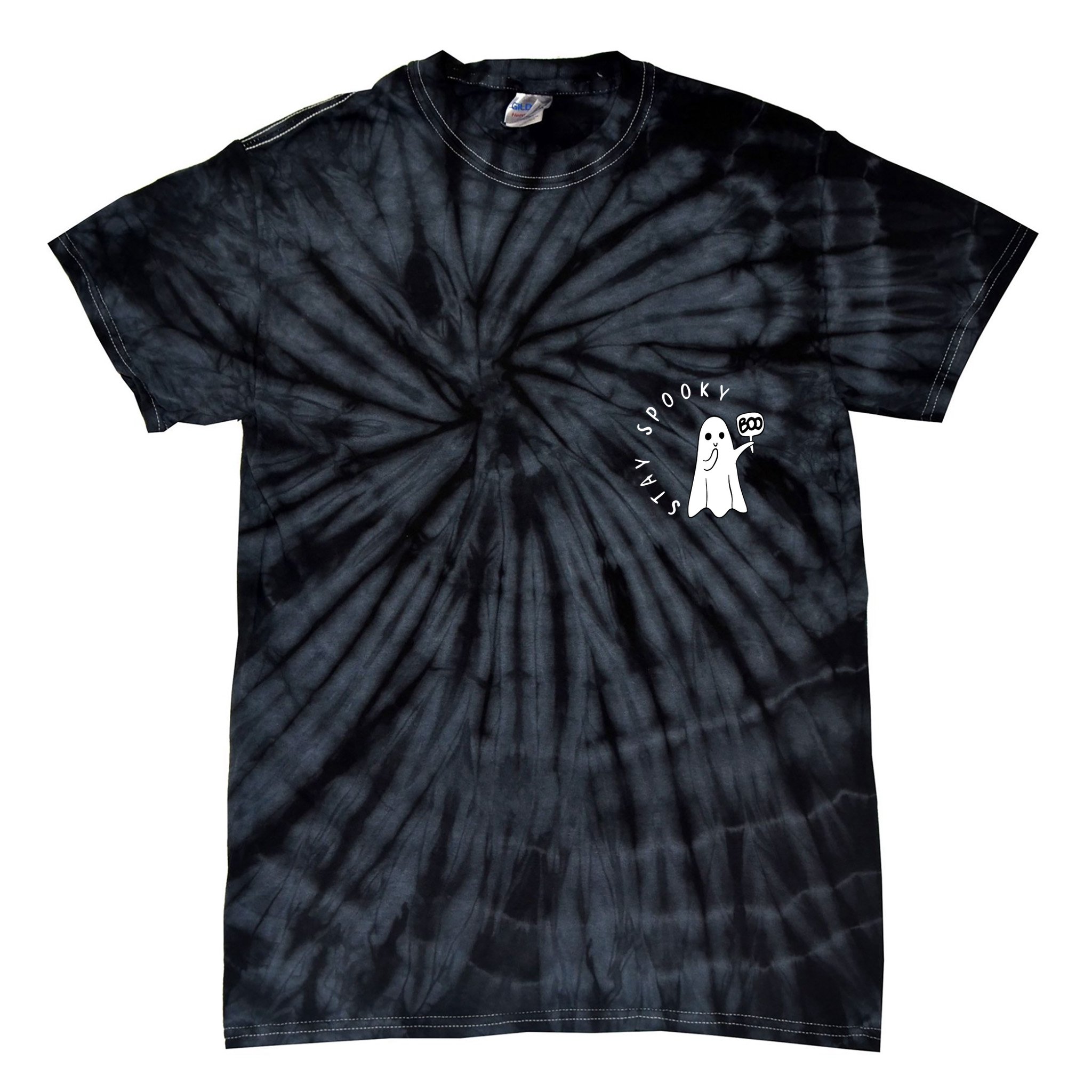 Retro Cute Little Ghost Boo Halloween Costume Tie-Dye T-Shirt