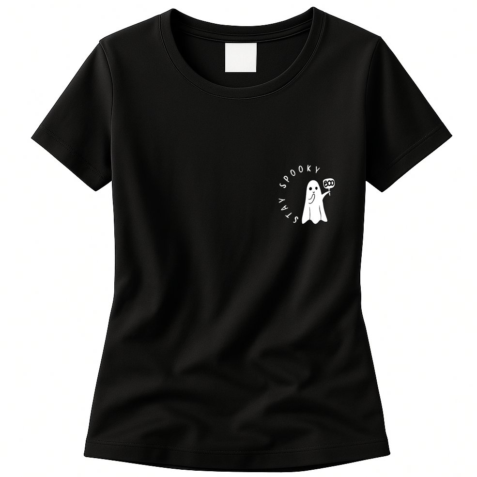Retro Cute Little Ghost Boo Halloween Costume Womens T-Shirt