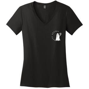 Retro Cute Little Ghost Boo Halloween Costume Women's V-Neck T-Shirt