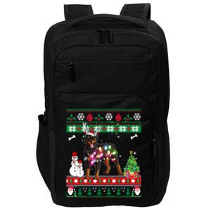 Rottweiler Christmas Lights Funny Xmas Dog Gift Impact Tech Backpack