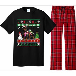 Rottweiler Christmas Lights Funny Xmas Dog Gift Pajama Set