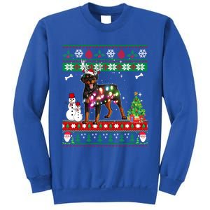 Rottweiler Christmas Lights Funny Xmas Dog Gift Sweatshirt