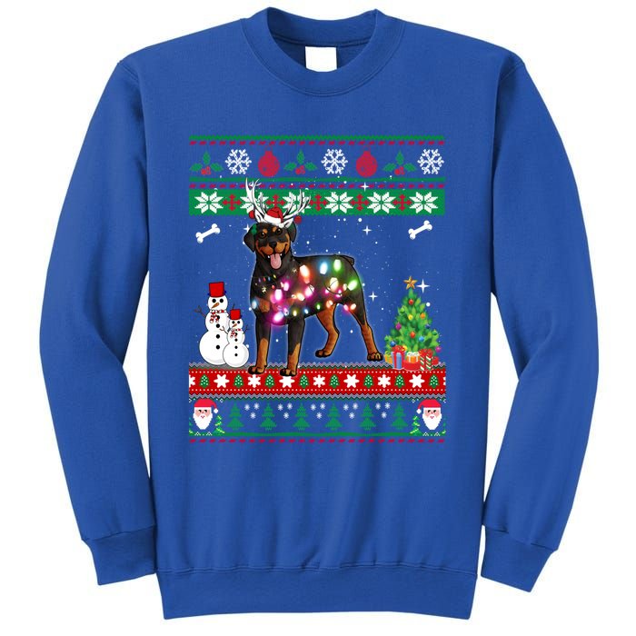 Rottweiler Christmas Lights Funny Xmas Dog Gift Sweatshirt