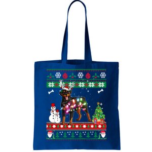 Rottweiler Christmas Lights Funny Xmas Dog Gift Tote Bag