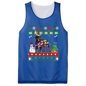 Rottweiler Christmas Lights Funny Xmas Dog Gift Mesh Reversible Basketball Jersey Tank