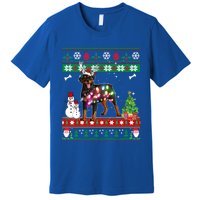 Rottweiler Christmas Lights Funny Xmas Dog Gift Premium T-Shirt