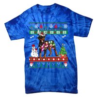 Rottweiler Christmas Lights Funny Xmas Dog Gift Tie-Dye T-Shirt