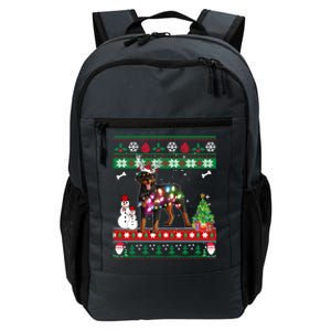 Rottweiler Christmas Lights Funny Xmas Dog Gift Daily Commute Backpack