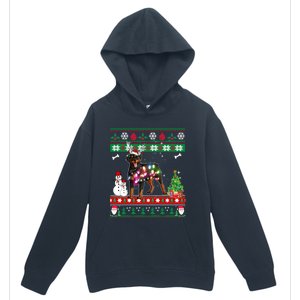 Rottweiler Christmas Lights Funny Xmas Dog Gift Urban Pullover Hoodie